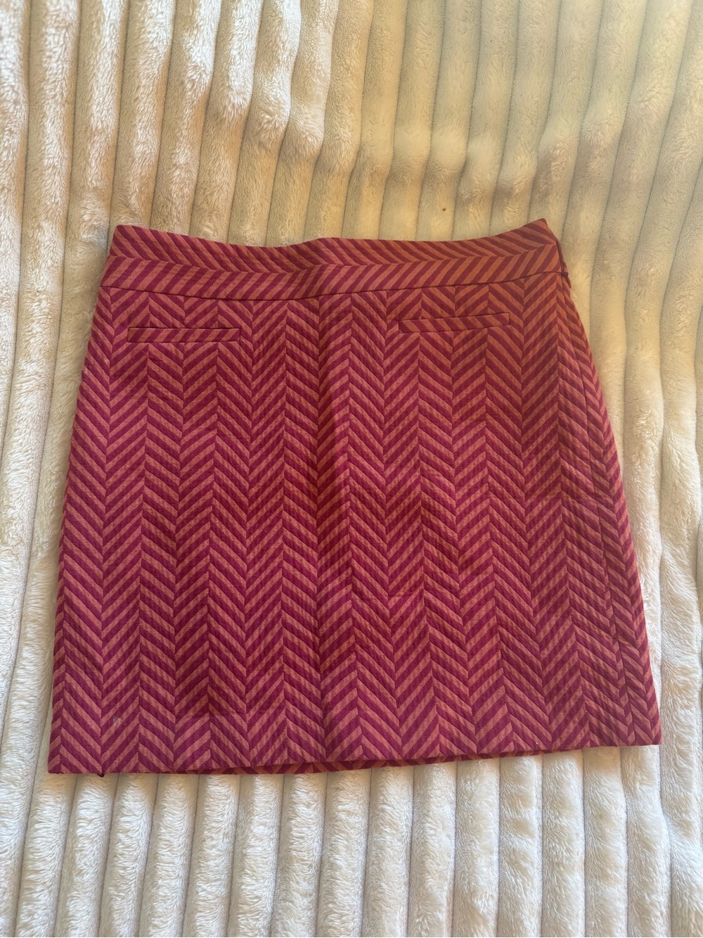LOFT Pink Chevron Mini Skirt